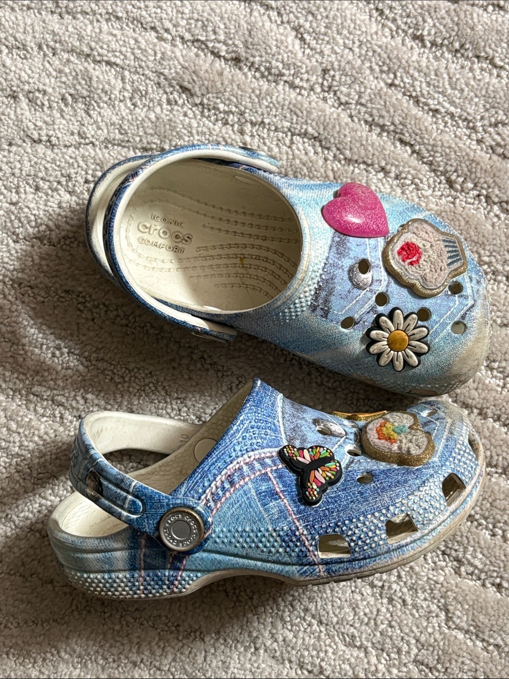 Denim Patch Crocs Little Girls 10